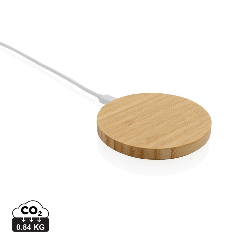 Logotrade corporate gift image of: Bamboo 15W wireless charger