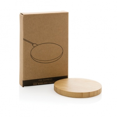 Logotrade corporate gift image of: Bamboo 15W wireless charger