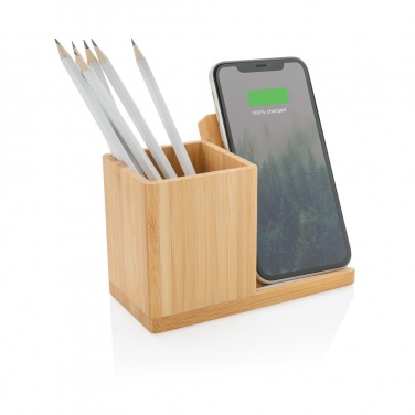 Logotrade promotional item image of: Calgary bamboo 10W wireless charger