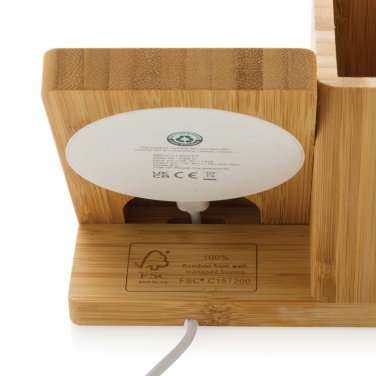 Logotrade promotional giveaway image of: Calgary bamboo 10W wireless charger