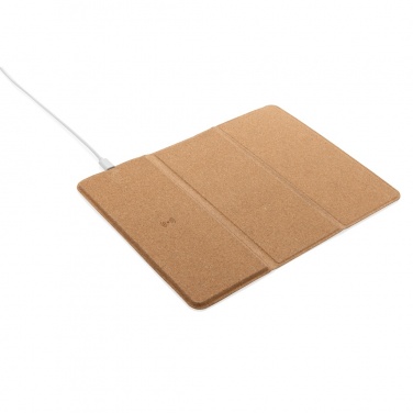 Logotrade promotional item image of: 10W wireless charging cork mousepad and stand