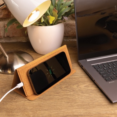 Logotrade business gift image of: 10W wireless charging cork mousepad and stand