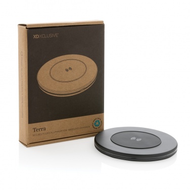 Logo trade corporate gifts picture of: Terra RCS recycled aluminium 10W wireless charger