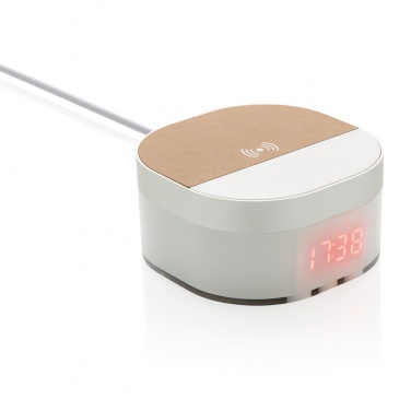 Logo trade promotional gifts picture of: Aria 5W Wireless Charging Digital Clock