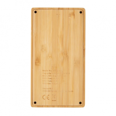 Logo trade promotional gifts image of: Bamboo 4.000 mAh wireless 5W Powerbank