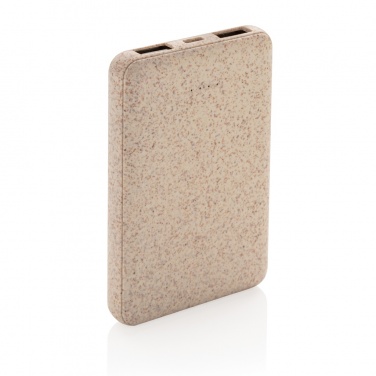 Logo trade corporate gift photo of: Wheat Straw 5.000 mAh Pocket Powerbank