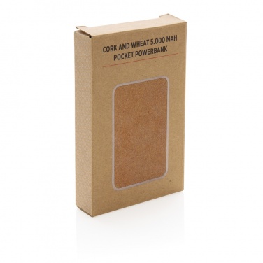 Logo trade business gift photo of: Cork and Wheat 5.000 mAh pocket powerbank