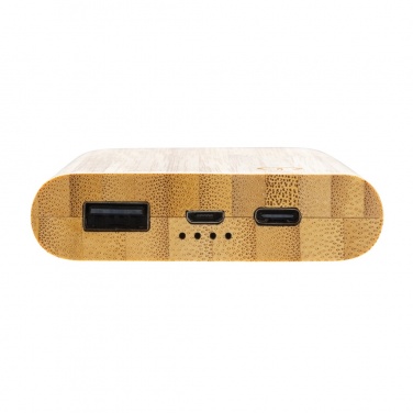 Logo trade promotional merchandise image of: Bamboo 5.000 mAh powerbank