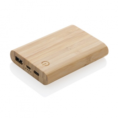 Logo trade advertising products image of: Bamboo 5.000 mAh powerbank