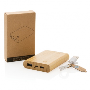 Logotrade business gifts photo of: Bamboo 5.000 mAh powerbank