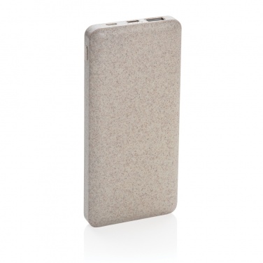 Logo trade promotional giveaways picture of: 10.000 mah wheat straw powerbank