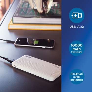 Logo trade promotional merchandise picture of: Philips 10.000 mAh slim powerbank