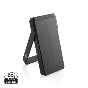 Logo trade promotional item photo of: Skywave RCS recycled plastic solar powerbank 10000 mAh