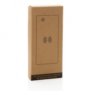 Logotrade business gift image of: Bamboo 8.000 mAh 5W wireless powerbank