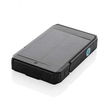 Logo trade promotional item photo of: Skywave RCS rplastic solar powerbank 5000 mAh 10W wireless