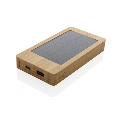 Logo trade promotional items picture of: Sunwick 10.000 mAh Bamboo solar powerbank