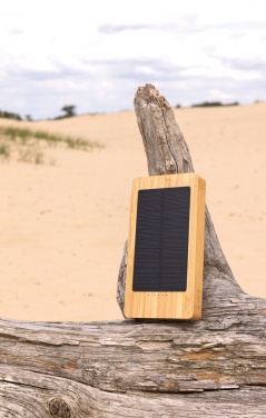 Logotrade promotional product picture of: Sunwick 10.000 mAh Bamboo solar powerbank