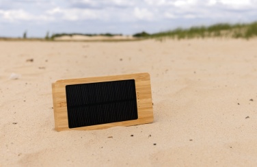 Logo trade promotional gift photo of: Sunwick 10.000 mAh Bamboo solar powerbank