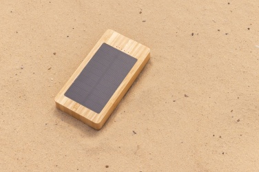 Logo trade business gift photo of: Sunwick 10.000 mAh Bamboo solar powerbank