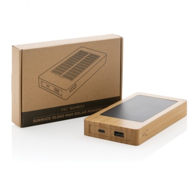 Logotrade promotional giveaway picture of: Sunwick 10.000 mAh Bamboo solar powerbank