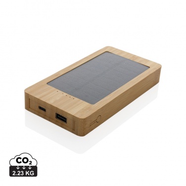 Logotrade promotional product image of: Sunwick 10.000 mAh Bamboo solar powerbank