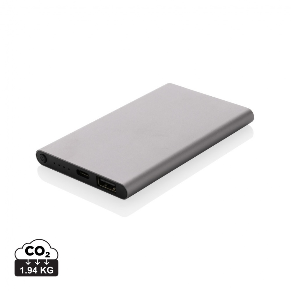 Logotrade business gift image of: RCS recycled plastic/aluminum 4000 mah powerbank with type C