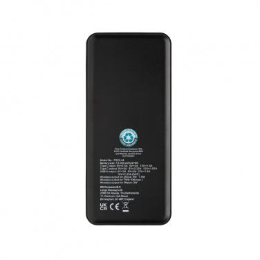 Logo trade corporate gifts picture of: Fenwick RCS recycled plastic 10000mah  3 in 1 fast powerbank