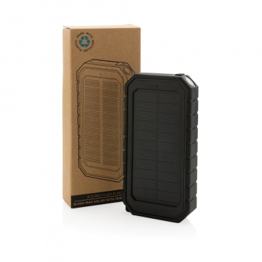 Logotrade promotional items photo of: RCS recycled plastic Solar powerbank with 10W Wireless