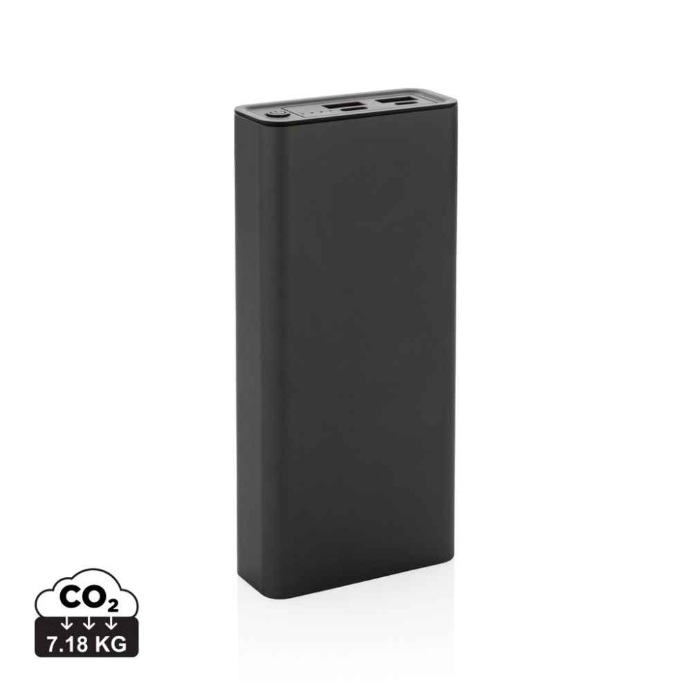 Logo trade promotional gifts image of: Terra RCS recycled 20W aluminium powerbank 20.000 mAh