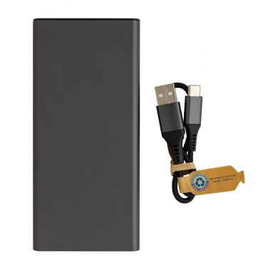 Logo trade corporate gifts image of: Terra RCS recycled 18W aluminium powerbank 10.000 mAh