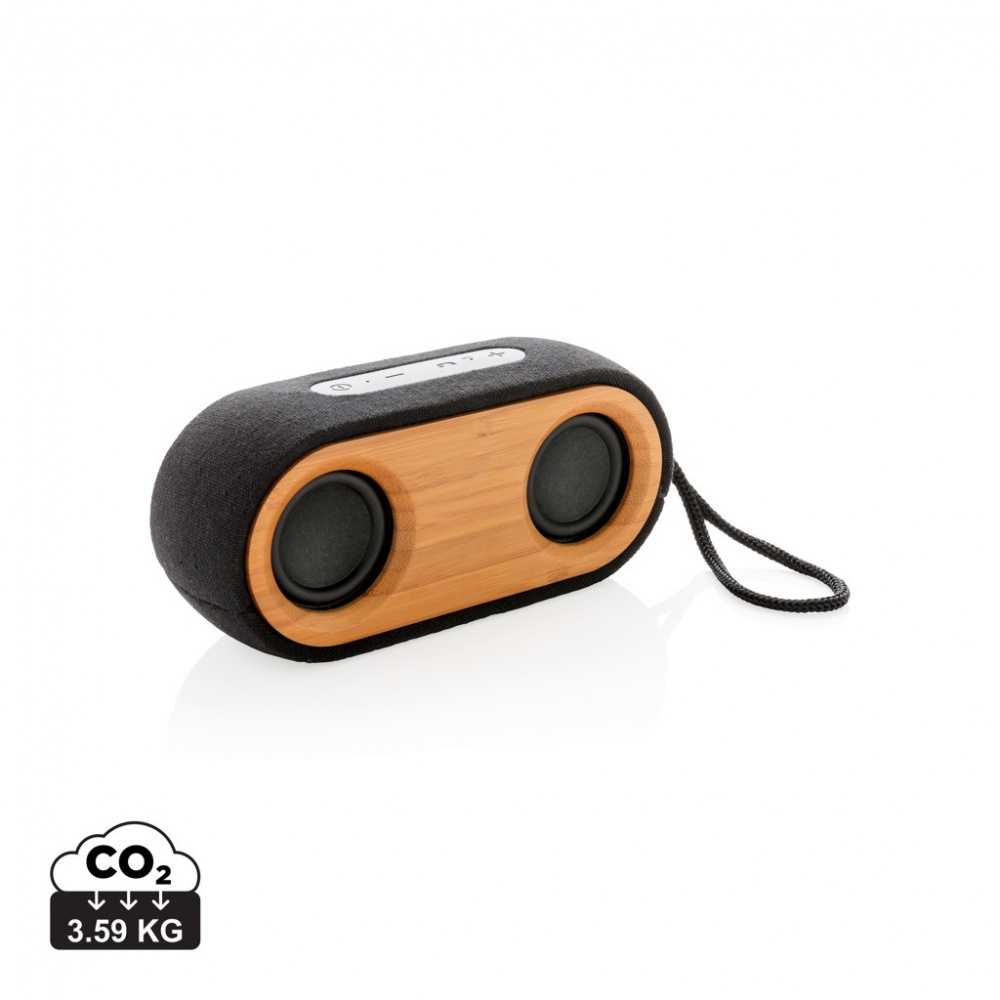 Logo trade advertising product photo of: Bamboo X double speaker