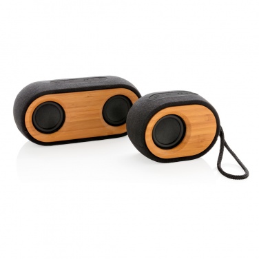 Logo trade promotional gifts image of: Bamboo X double speaker