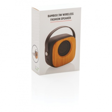 Logo trade promotional gifts picture of: Bamboo 3W Wireless Fashion Speaker