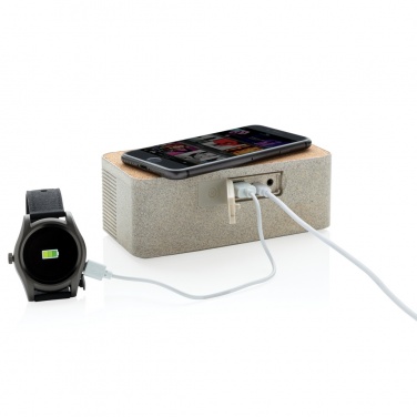 Logotrade corporate gifts photo of: Wheatstraw wireless charging speaker