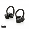 TWS sport earbuds in charging case, black