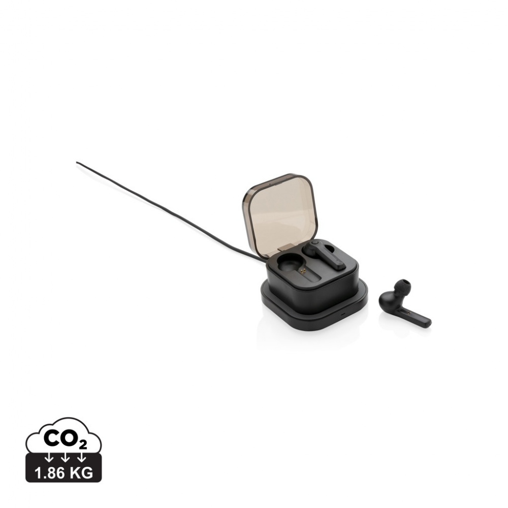 Logo trade promotional gift photo of: TWS earbuds in wireless charging case