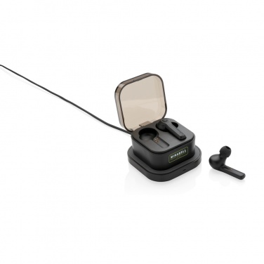 Logo trade promotional giveaways image of: TWS earbuds in wireless charging case