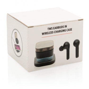 Logo trade business gift photo of: TWS earbuds in wireless charging case