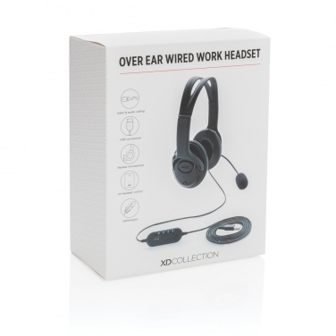 Logo trade promotional merchandise picture of: Over ear wired work headset