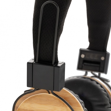 Logo trade corporate gift photo of: Bamboo wireless headphone