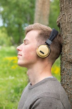 Logo trade advertising products picture of: Bamboo wireless headphone