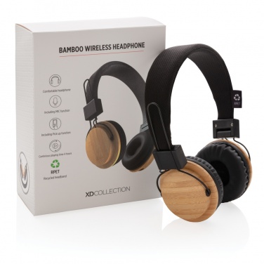 Logotrade advertising products photo of: Bamboo wireless headphone