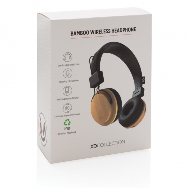 Logotrade business gift image of: Bamboo wireless headphone