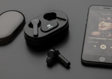 Logotrade corporate gift picture of: Light up logo TWS earbuds in charging case