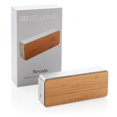 Logo trade promotional gifts picture of: Nevada Bamboo 3W wireless speaker