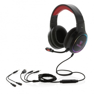 Logo trade business gifts image of: RGB gaming headset