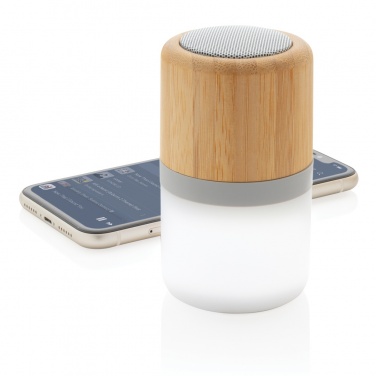 Logo trade promotional products picture of: Bamboo colour changing 3W speaker light