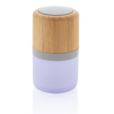 Logo trade promotional gifts image of: Bamboo colour changing 3W speaker light