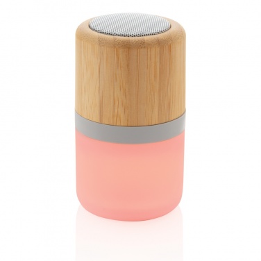 Logo trade promotional merchandise photo of: Bamboo colour changing 3W speaker light