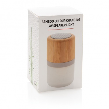 Logotrade promotional merchandise photo of: Bamboo colour changing 3W speaker light